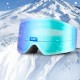 Qunature White Frameless Ski Goggles - White