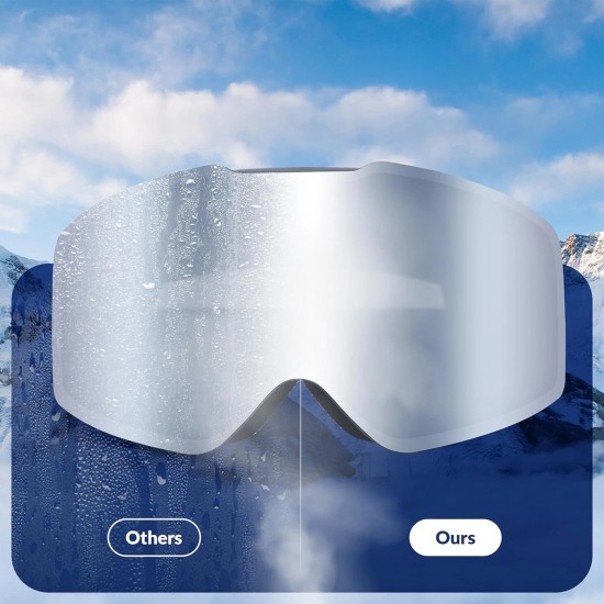 Qunature Black Frameless Ski Goggles - Black