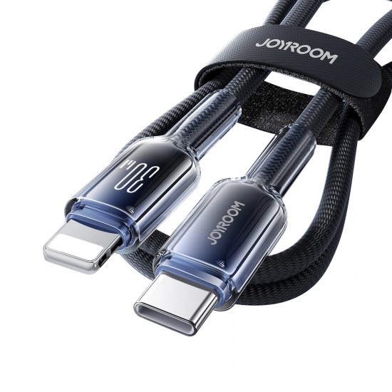Joyroom S-A42 Crystal-Clear Series 30W USB-C - Lightning cable 1.2m - black