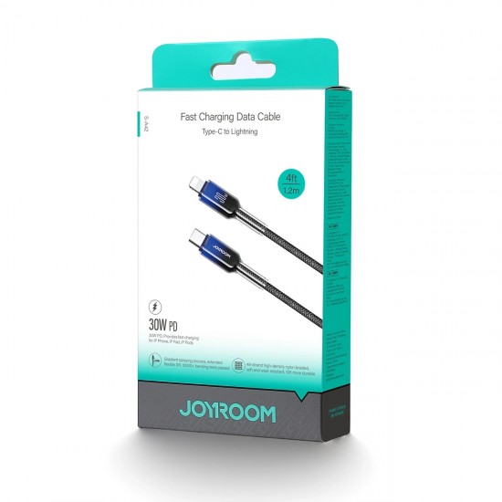 Joyroom S-A42 Crystal-Clear Series 30W USB-C - Lightning cable 1.2m - black