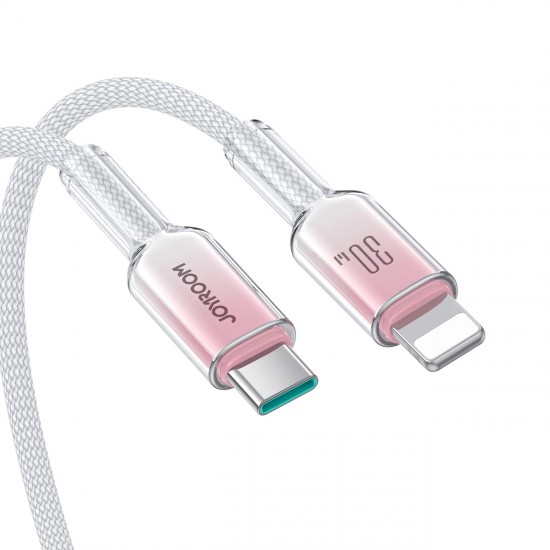 Joyroom S-A42 Crystal-Clear Series 30W USB-C - Lightning cable 1.2m - white