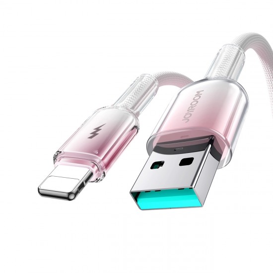 Joyroom S-A42 Crystal-Clear Series 3A USB-A - Lightning cable 1.2m - white