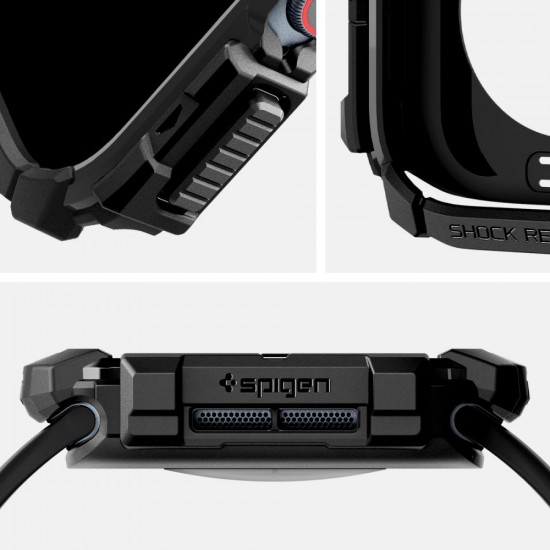 Spigen Rugged Armor Case for Apple Watch 10 46mm - Black