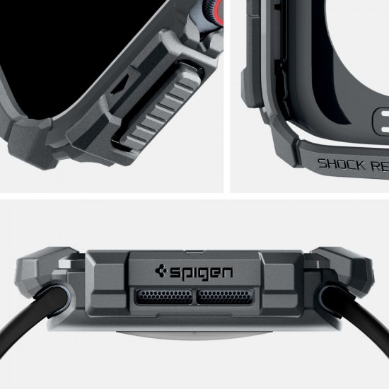 Spigen Rugged Armor Case for Apple Watch 10 46mm - Gray