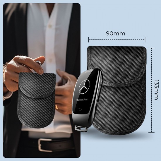 Tech-Protect KLR100 RFID Blocking Car Key Case - Black - Carbon