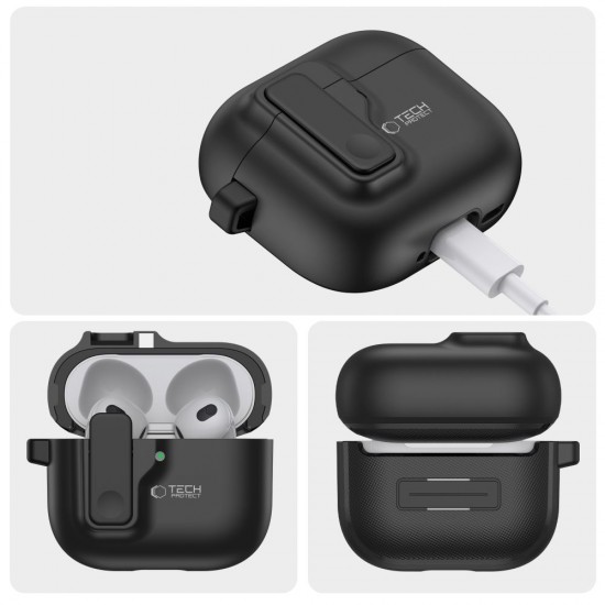Tech-Protect Slim Hook Case for AirPods 4 - Black