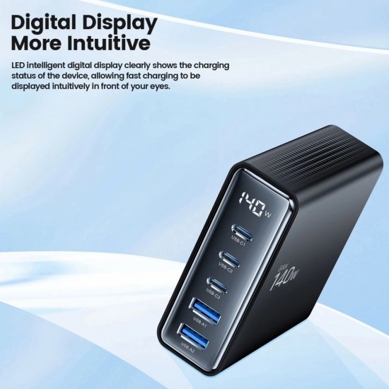 Tech-Protect DC140W-GAN 5-PORT PD140W/QC3.0 Charging Station - Black