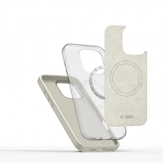 Tech-Protect Silicone PU MagSafe iPhone 16 Pro Case - Beige
