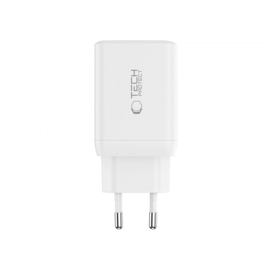 Tech-Protect NC45W-GAN 2-PORT PD45W Charger + TYPE-C CABLE - white