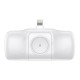 Wozinsky WF16-YLS 5000mAh 15W Lightning Mini Power Bank with Built-in USB-C Cable and Apple Watch Charger - White