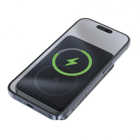 Powerbank Acefast M10 Magnetic 2x USB-C PD 30W with 15W Inductive Charging and USB-C Cable - Black