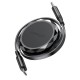 Acefast C13-03 USB-C - USB-C 60W Cable Retractable - Black