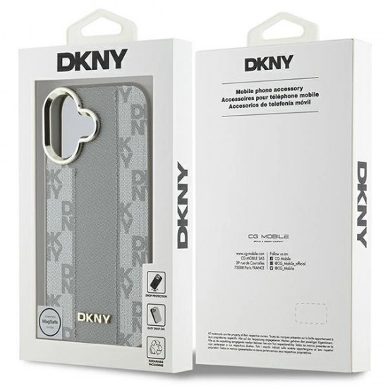 DKNY Checkered Pattern Magsafe iPhone 16 Case - Beige