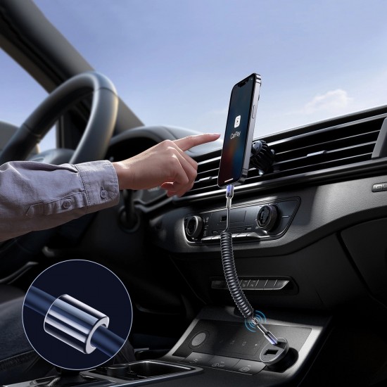 Joyroom S-A43 Crystal-Clear Series 30W USB-C - Lightning spiral cable 1.5m - black