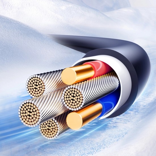 Joyroom S-A43 Crystal-Clear Series 3A USB-A - Lightning spiral cable 1.5m - black