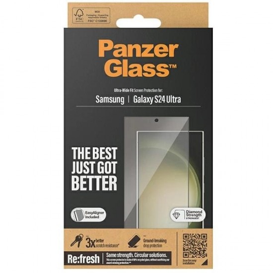 PanzerGlass Ultra-Wide Fit Tempered Glass with Applicator for Samsung Galaxy S24 Ultra