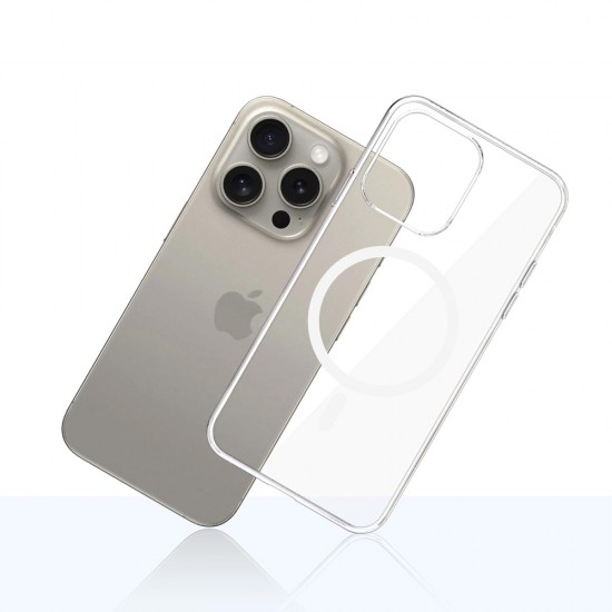 3mk Clear MagCase Case for Apple iPhone 15 Pro Max - Transparent