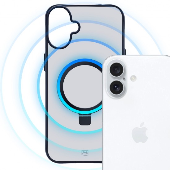 3mk Smoke Case Mag&Stand for Apple iPhone 16 - black