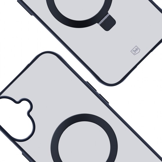 3mk Smoke Case Mag&Stand for Apple iPhone 16 - black