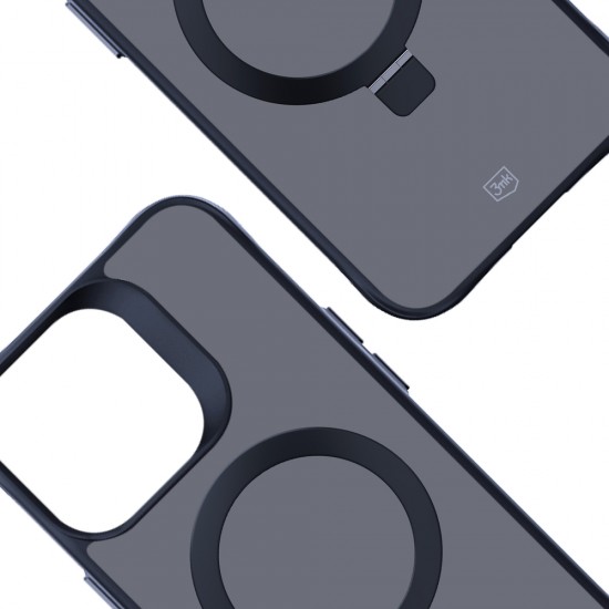 3mk Smoke Case Mag&Stand for Apple iPhone 16 pro max - black