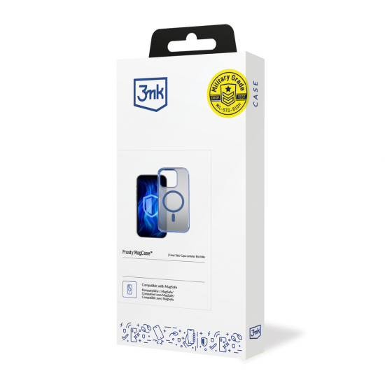 3mk Frosty MagCase Blue Case for Apple iPhone 16 Pro Max - Transparent