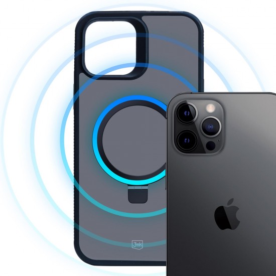 3mk Smoke Case Mag&Stand for Apple iPhone 12 pro max - black