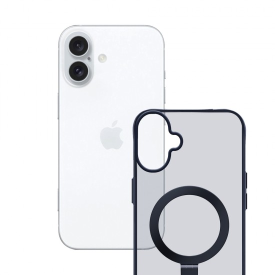 3mk Smoke Case Mag&Stand for Apple iPhone 16 plus - transparent
