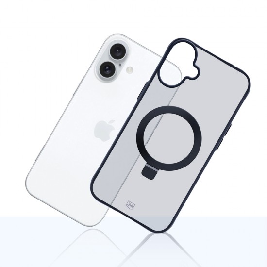 3mk Smoke Case Mag&Stand for Apple iPhone 16 plus - transparent