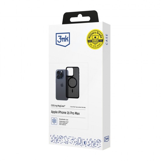 3mk COOLing MagCase Case for Apple iPhone 16 Pro Max - Black