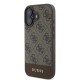 Guess 4G Bottom Stripe iPhone 16 Case - Brown