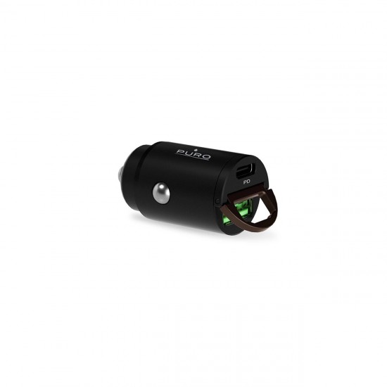 Puro Mini 30W Power Delivery USB-C USB-A Car Charger - Black