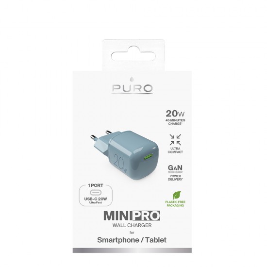 Puro 20W GaN USB-C Wall Charger - Green