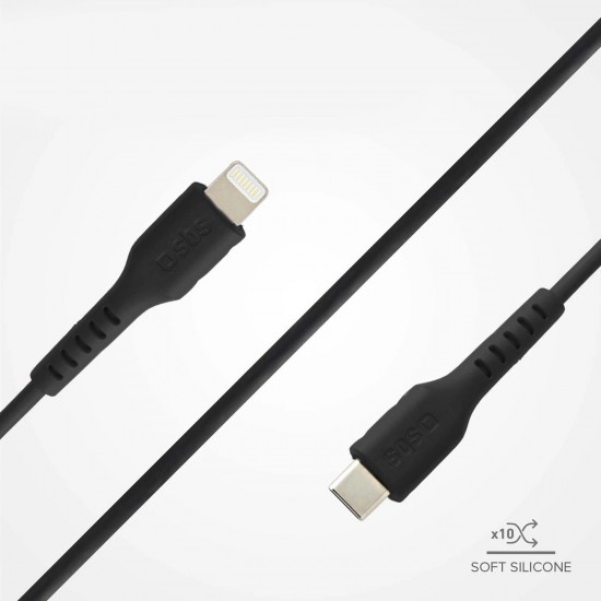 USB-C - Lightning cable for data and charging 1m, Black