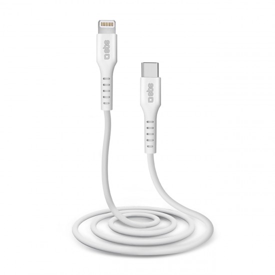 USB-C - Lightning cable for data and charging, 1m white