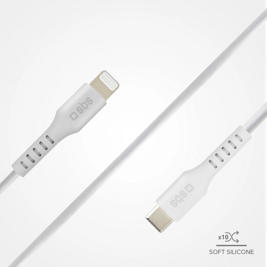 USB-C - Lightning cable for data and charging, 1m white