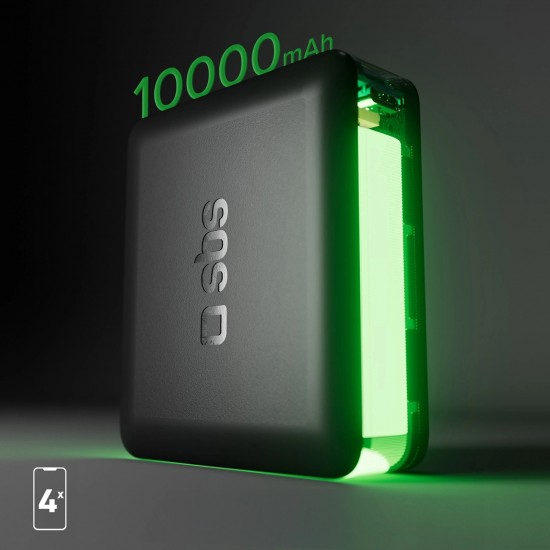 10,000 mAh power bank with Power Delivery technology Black