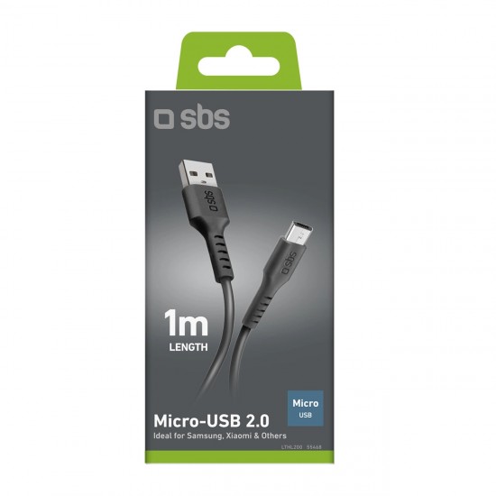 SBS LTHL200 USB-A - Micro-USB Cable 1m - Black