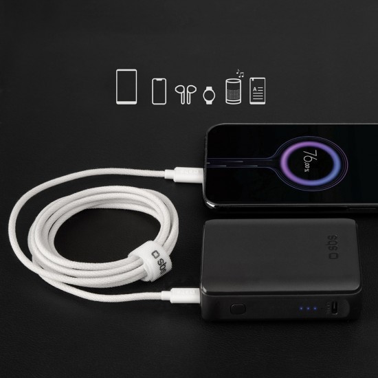 SBS TECABLETISSUETCCG USB-C - USB-C 1.5m 60W braided cable - gray