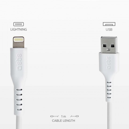 USB - Lightning cable for data and charging White