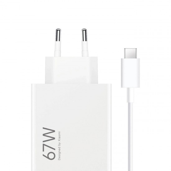 Ładowarka sieciowa Xiaomi BHR9465EU 67W 6.2A USB-A z kablem USB-C - biała
