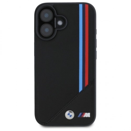 BMW M Meshed Tricolor Stripes MagSafe case for iPhone 16 - black