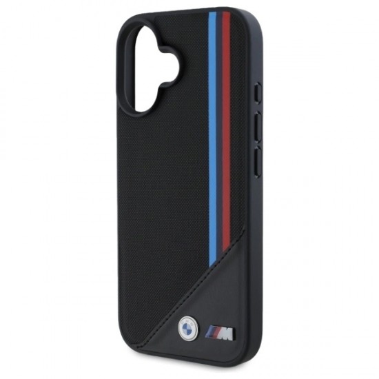 BMW M Meshed Tricolor Stripes MagSafe case for iPhone 16 - black