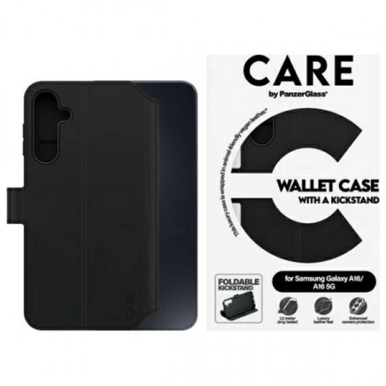 CARE by PanzerGlass Feature Kickstand Wallet Case for Samsung Galaxy A16 / A16 5G - Black