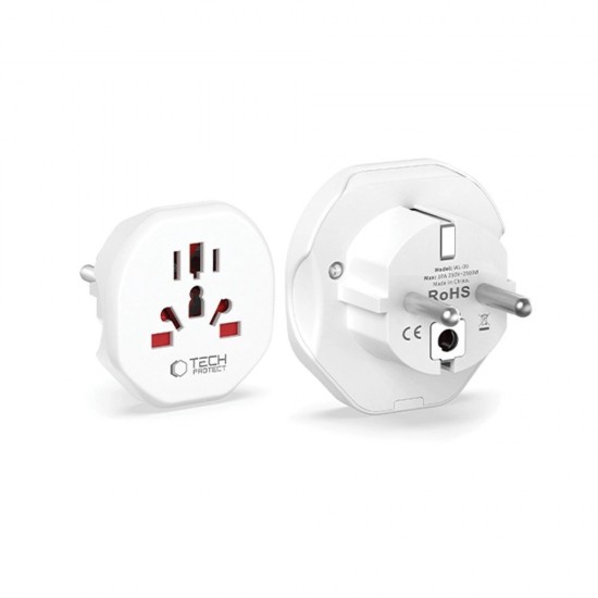 Tech-Protect Universal Travel Adapter to EU - white