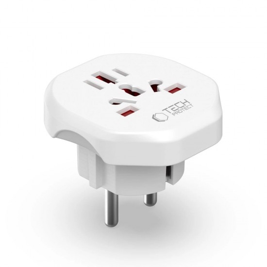 Tech-Protect Universal Travel Adapter to EU - white