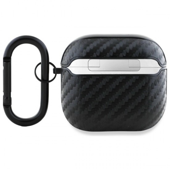 BMW Carbon Double Metal Logo Case for AirPods 4 - Black
