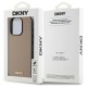 DKNY Grained Metal Logo MagSafe iPhone 15 Pro Case - Beige