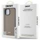 DKNY Grained Metal Logo MagSafe iPhone 15 Case - Beige