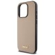 DKNY Grained Metal Logo MagSafe iPhone 15 Pro Max Case - Beige