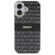 DKNY Repeat Texture Pattern With Stripe iPhone 16 Case - Black